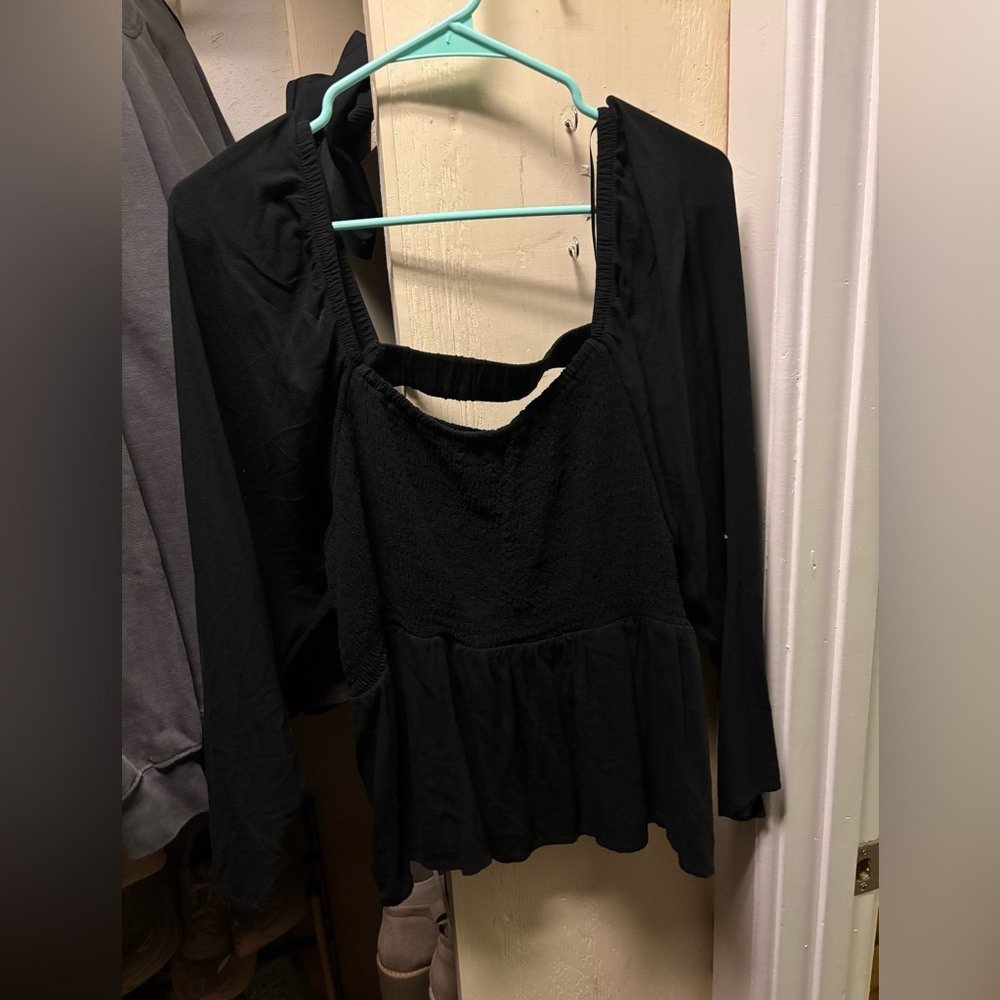 Old Navy Pleated Black Top